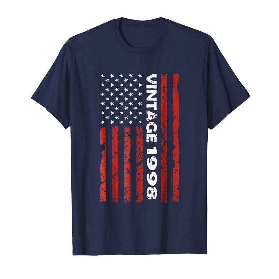 20th Birthday Gift Vintage 1998 Shirt American Flag 4th July