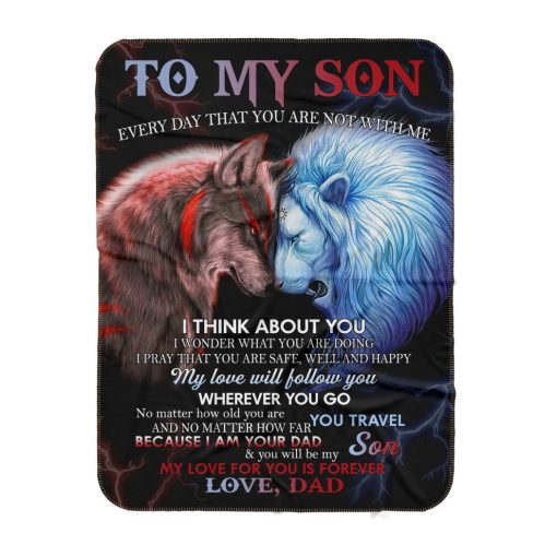 To My Son Lion Quilt Sherpa Blanket