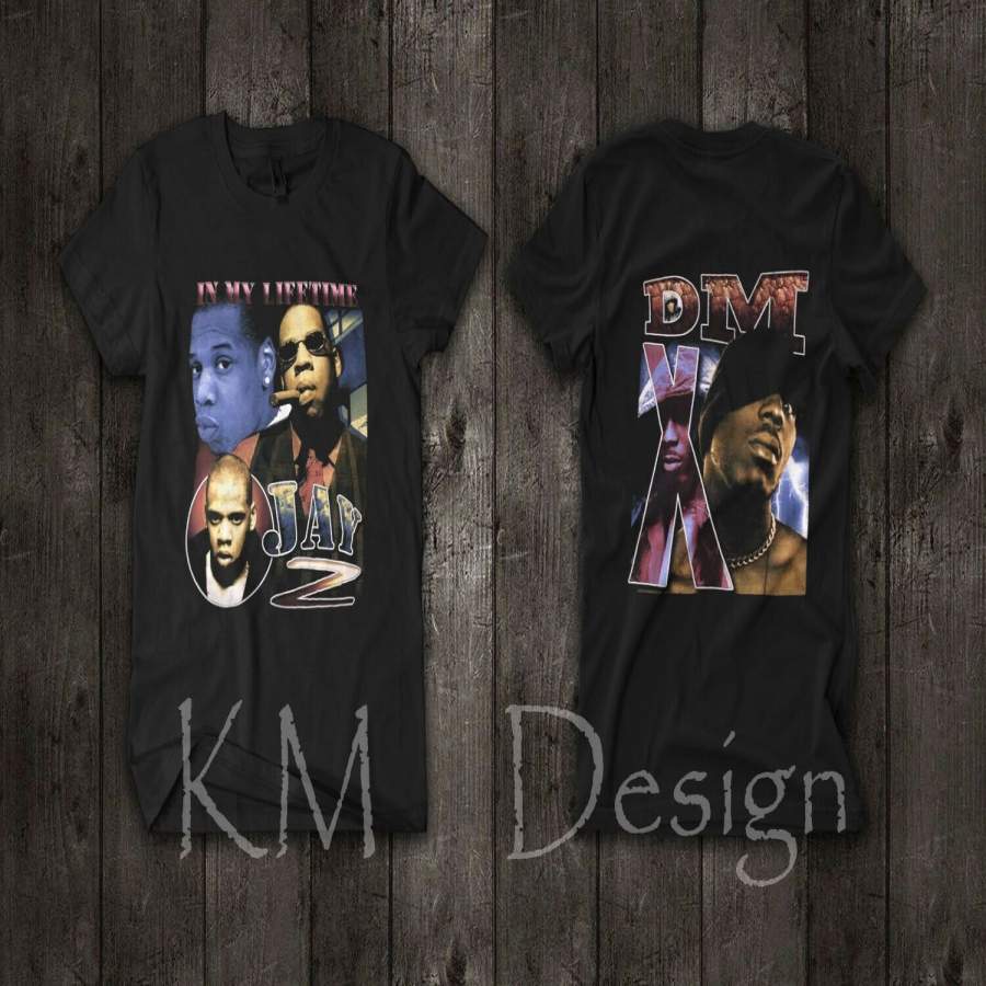 Vintage 90s Jay Z DMX In My Lifetime Get At Me Dog Hip Hop Rap T Shirt Reprint