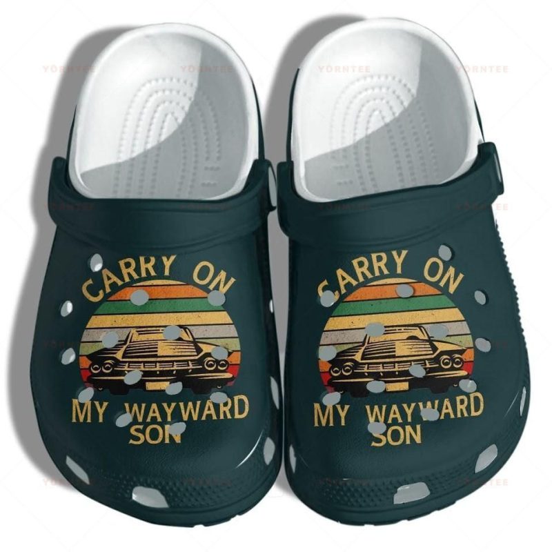 Carry On My Wayward Son Shoes – Funny Gift For Lover Rubber clog Shoes Comfy Footwear