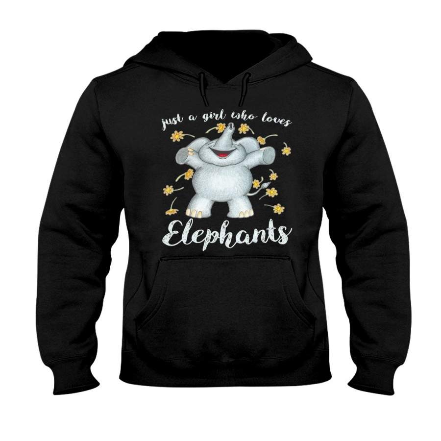 Just A Girl Who Loves Elephants Custom Design Hoodie