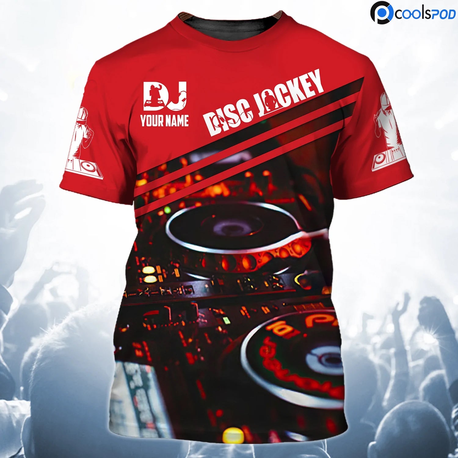 Custom Name Dj Shirt, 3D All Over Print T Shirt For Dj Club Uniform, Disc Jockey Clothing Men Women