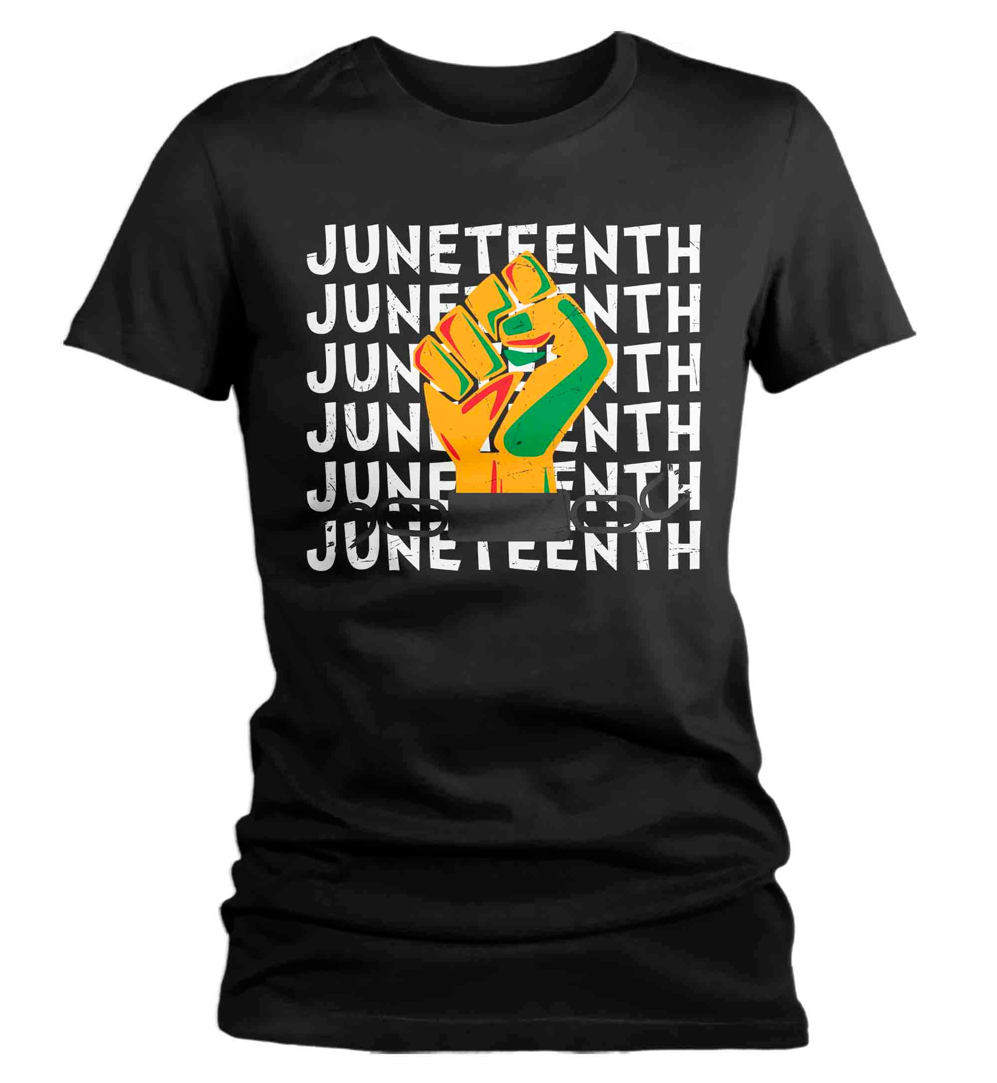 Women’S Juneteenth Shirt Fist T Shirt Black History Tee African Chains American Slavery 1865 Emancipation Day Tshirt Ladies Woman