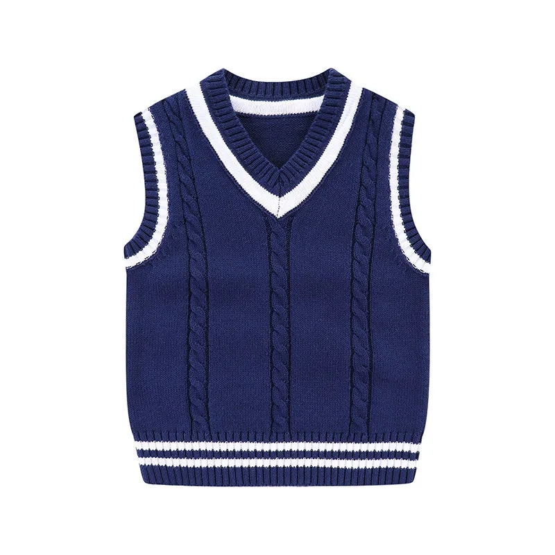 Children’s Sweater Vest Cotton Boys and Girls Autumn and Winter Clothes Baby Sweater Waistcoat Baby Clothes Vest 0-5-7-8T alx