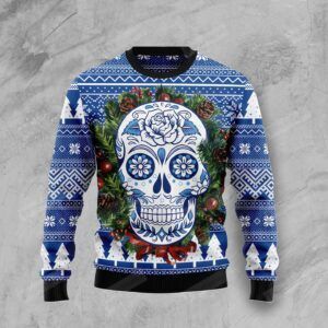 Sugar Skull Ugly Christmas Sweater, All Over Print Sweatshirt