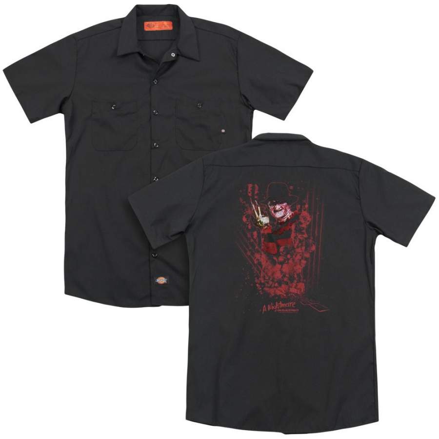 A Nightmare on Elm Street One Two Freddys Coming For You Men’s Work Shirt