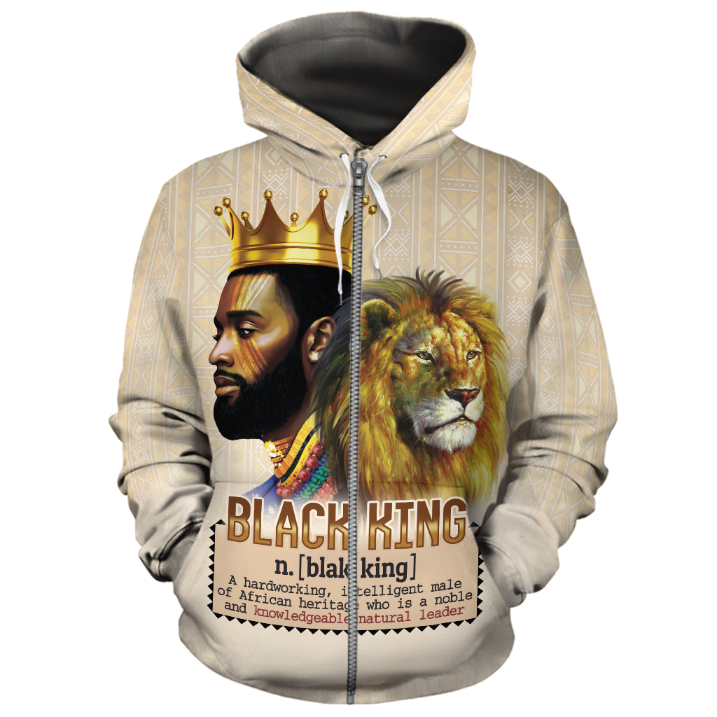 Greek Life Hoodie – Lion Black King Zip Hoodie