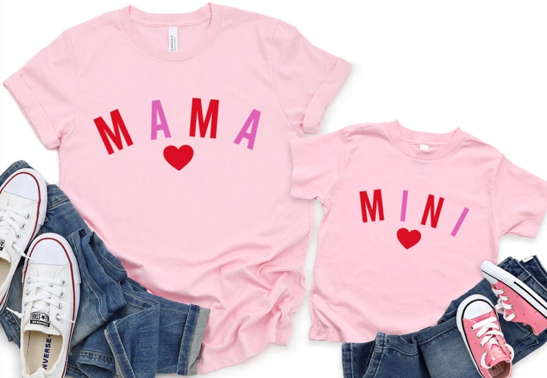 Matching Valentines Day Shirts, Mama And Mini Shirt, Mom And Daughter Shirt, Mommy And Me Valentines Day Shirts