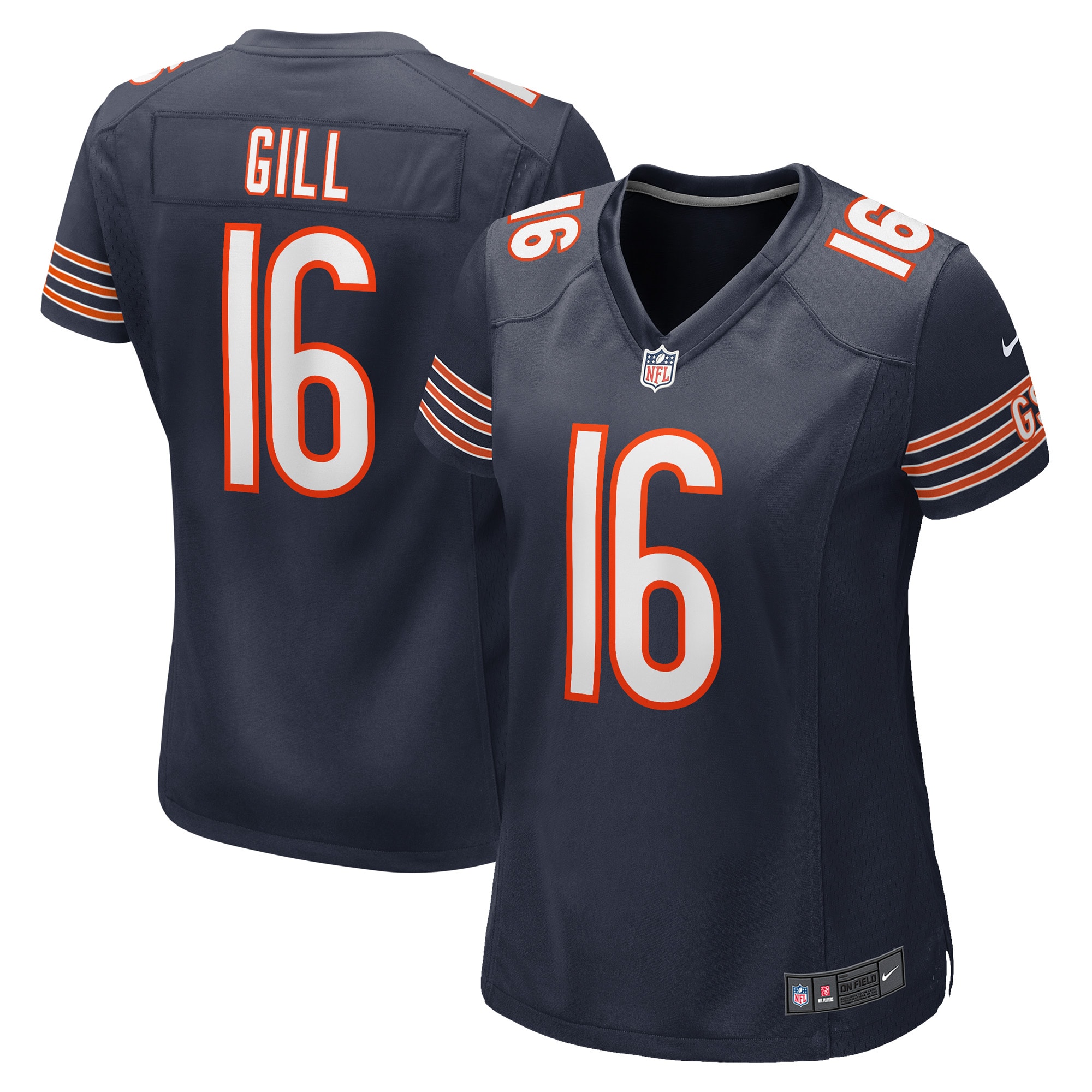 Trenton Gill Chicago Bears Women's Game Player Jersey – Navy