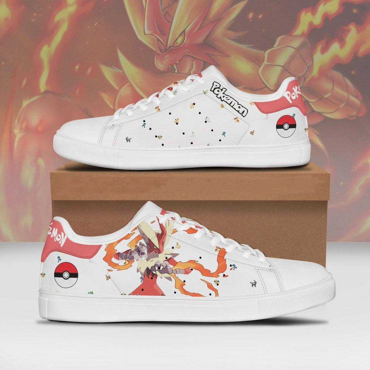 Pokemon Blaziken Anime Christmas Gift For Fan Low Top Leather Skate Shoes Sneakers For Man And Women