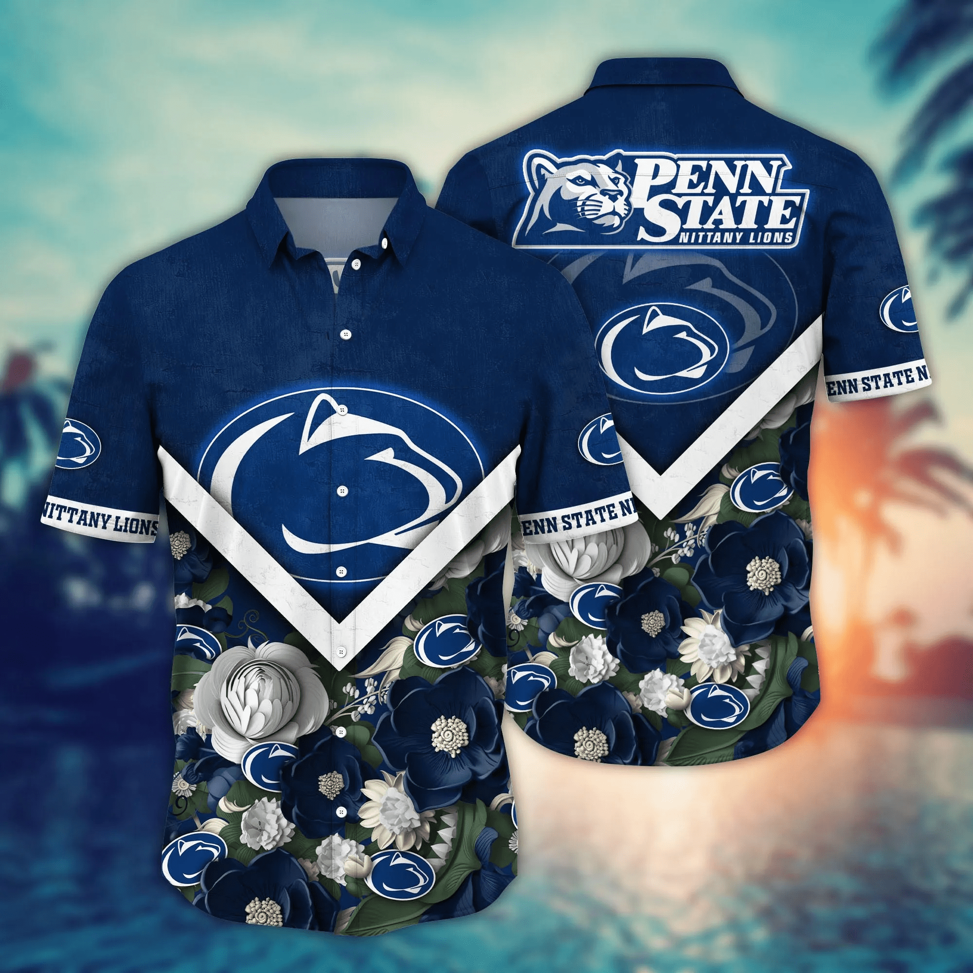 Penn State Nittany Lions NCAA Hawaiian Shirt Custom Travel Aloha Shirt