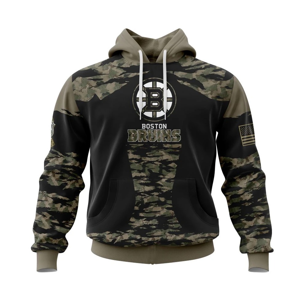 Hoodie Boston Bruins, Honors Veterans And Military Members Qtnhl080524A3811Hd