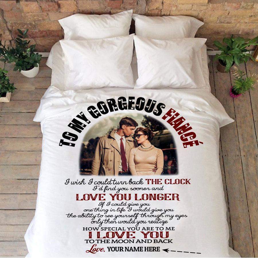 To My Gorgeous Fiancé – Photo & Customized Cozy Blanket