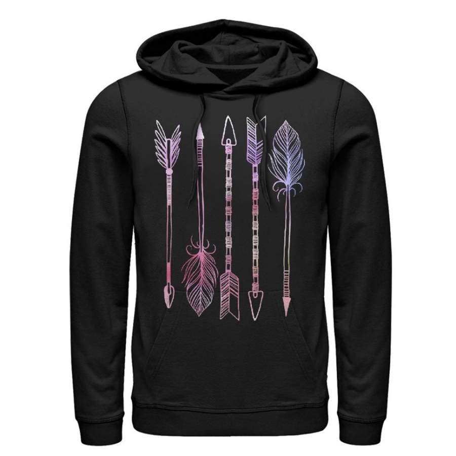 Lost Gods Men’s Watercolor Arrows  Lightweight Hoodie Black