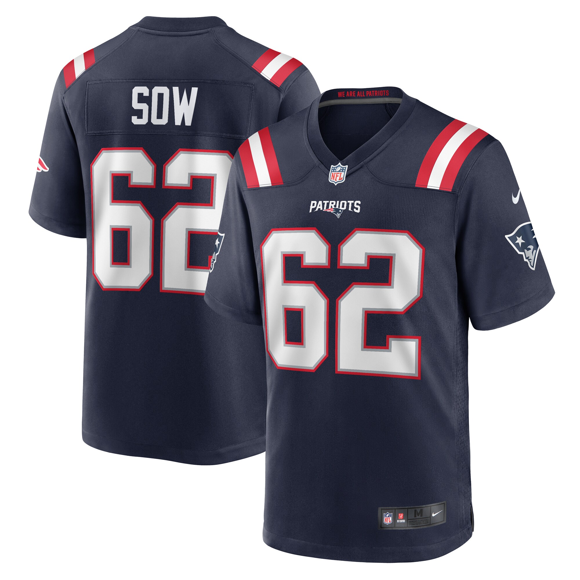 Sidy Sow New England Patriots Team Game Jersey – Navy