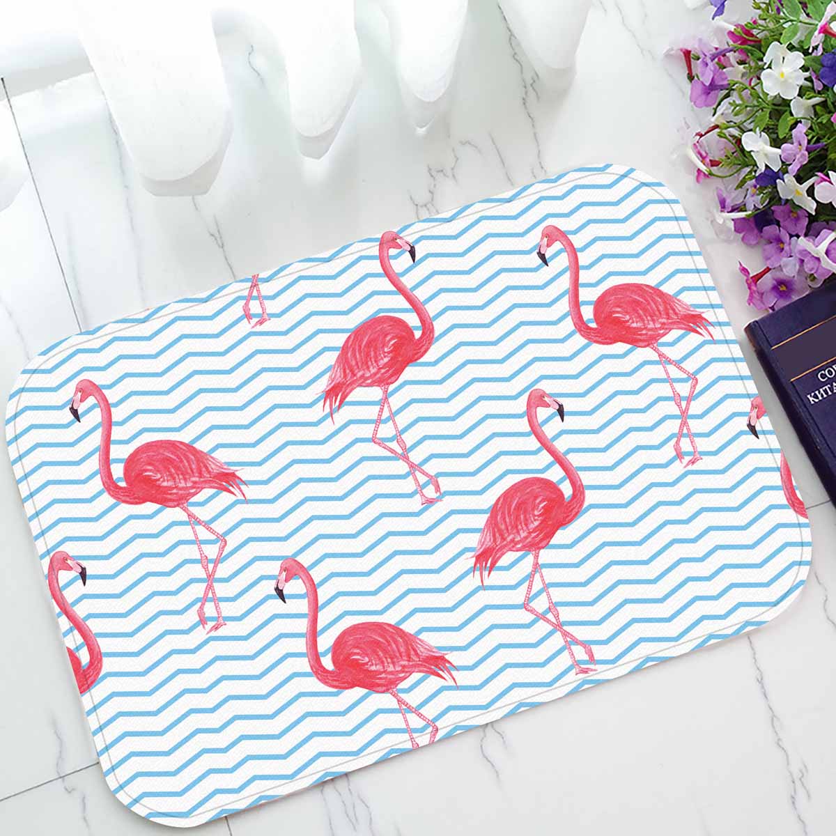 Flamingo Blue Pink Animal Tropic Home Decor Floor Mat Area Rug Doormat Welcome Mat House Warming Gift Home Decor Funny Doormat Gift Idea