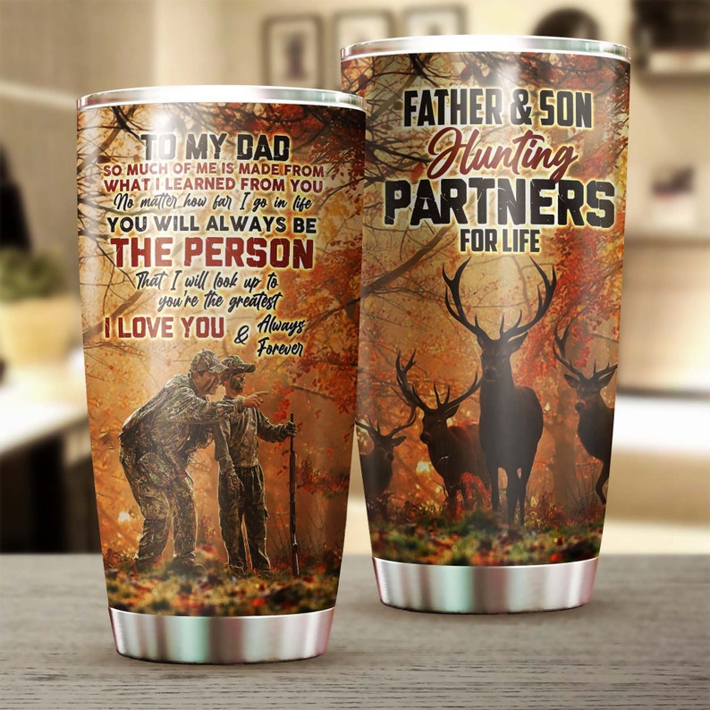 Father And Son Hunting Partner For Life Tumbler-Birthday Christmas Gift Father’S Day Gift For Father For Son