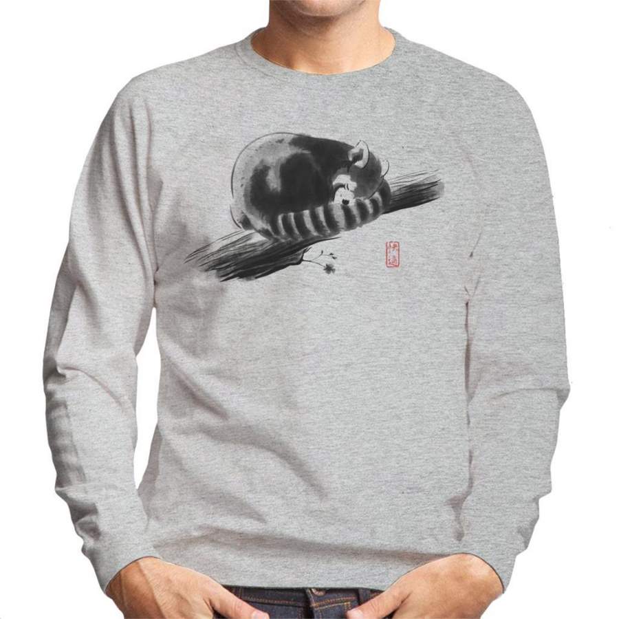 Red Panda Comfortable Branch Men’s Sweatshirt