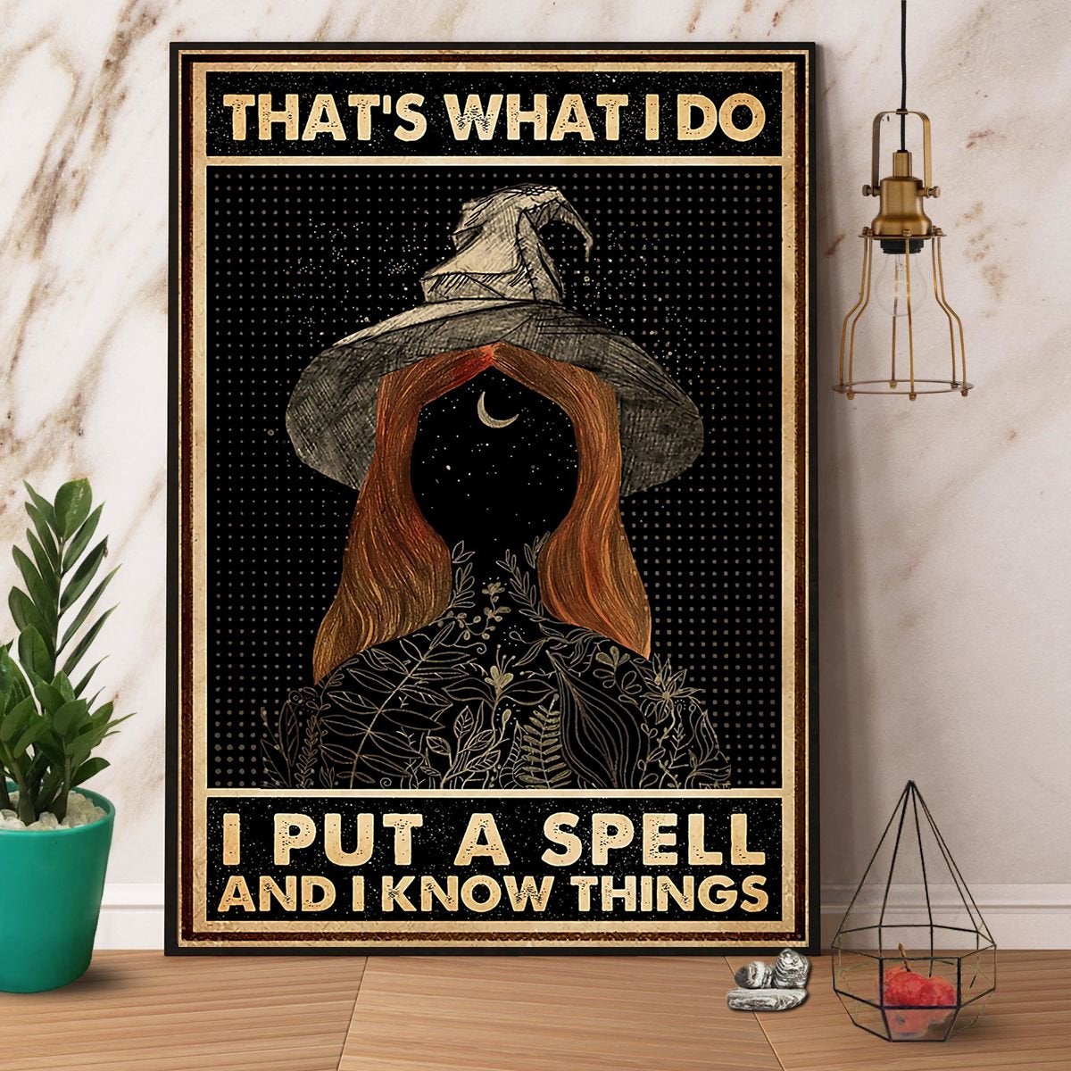 Black Witch & Moon I Put A Spell And I Know Things Halloween Gift Canvas And Poster, Canvas Prints, My Poster Wall, Canvas Wall Art, Wall Decor Visual Art