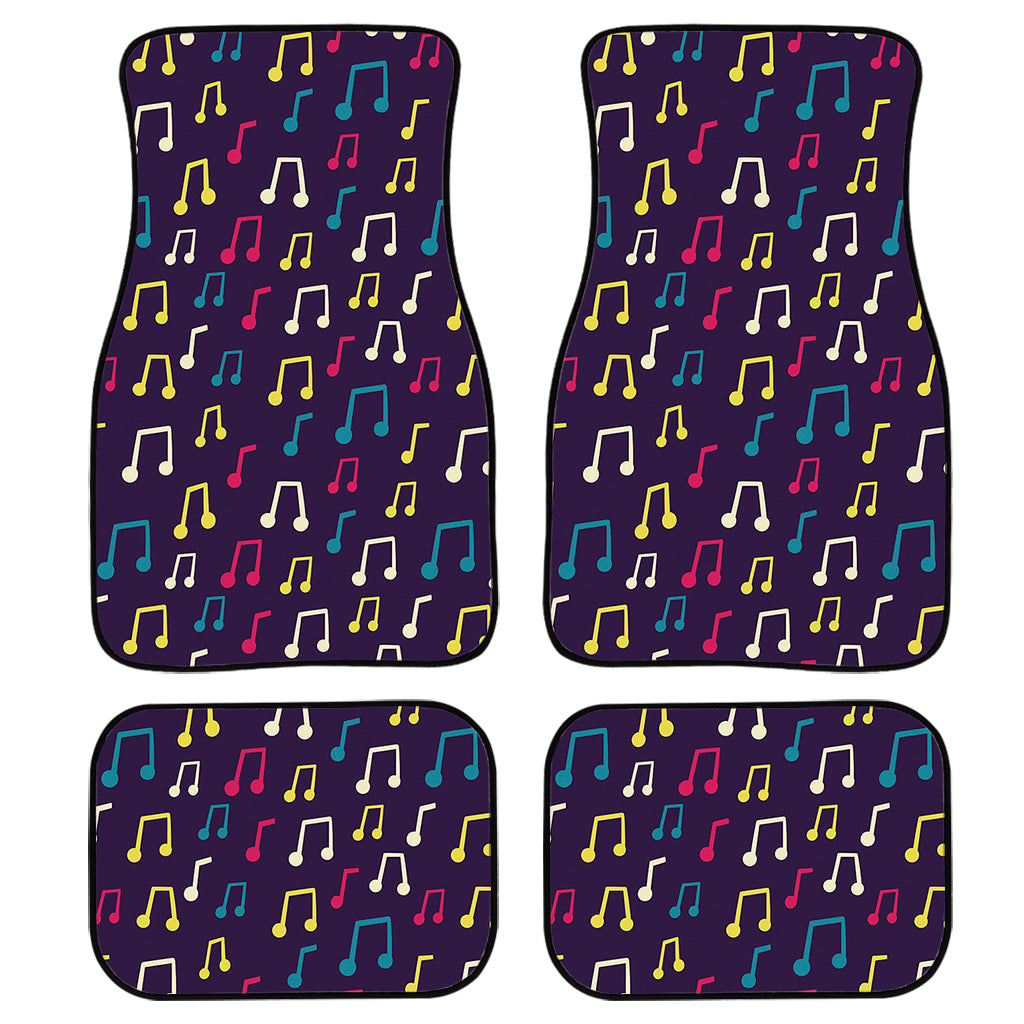 Cute Music Notes Pattern Print Front And Back Car Floor Mats, Front Car Mat