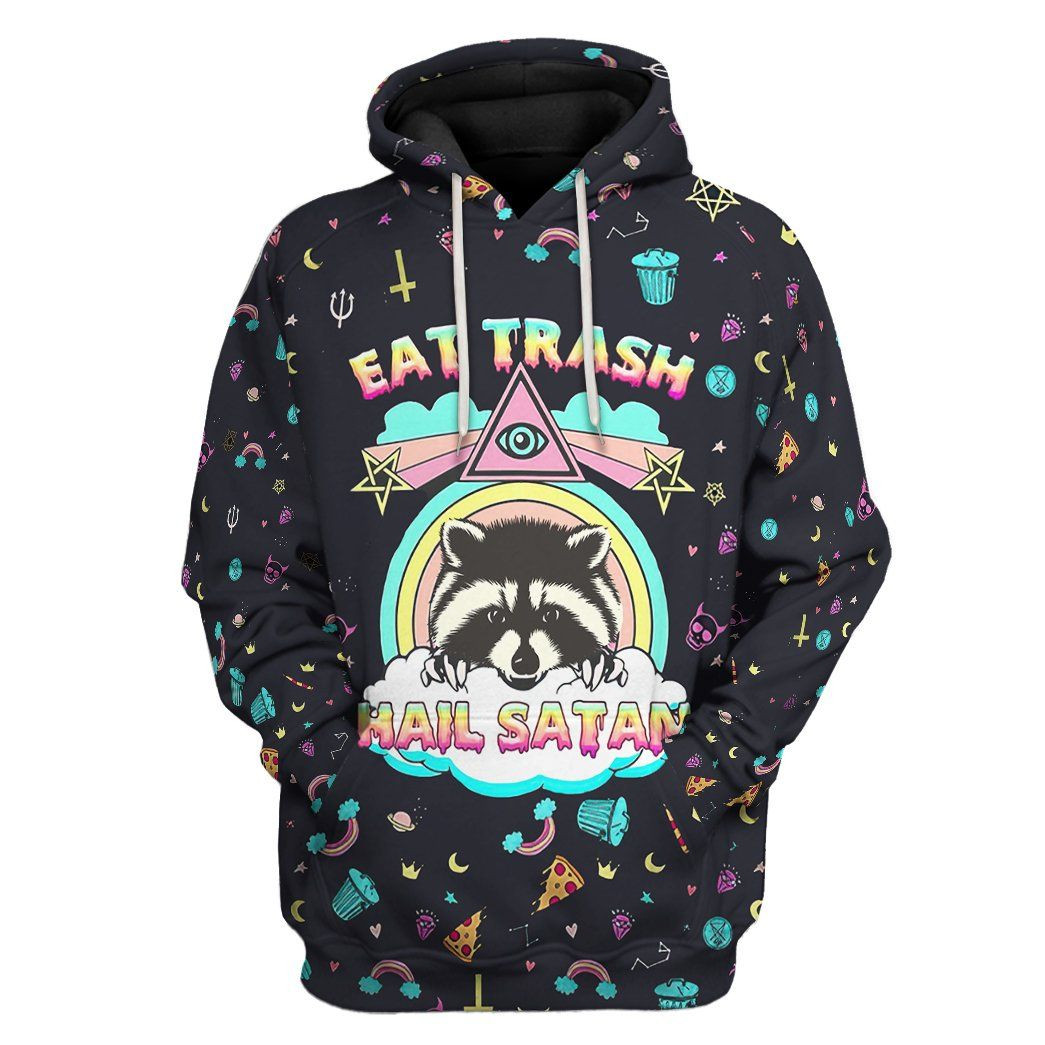 3D Eat Trash And Hail Satan Custom Hoodies