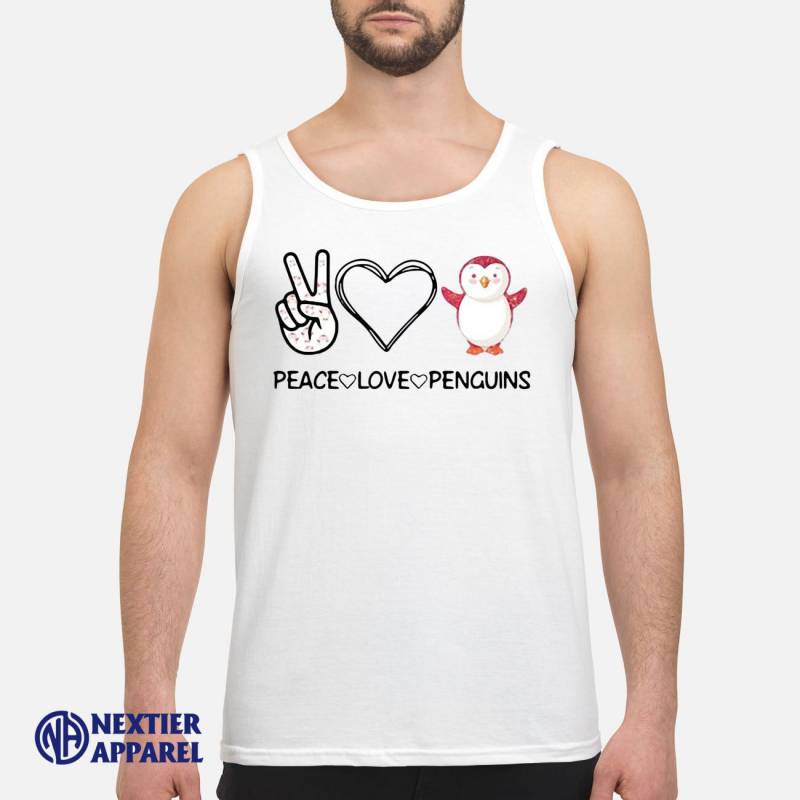 Peace Love Penguins Shirt Men’s Tank Top