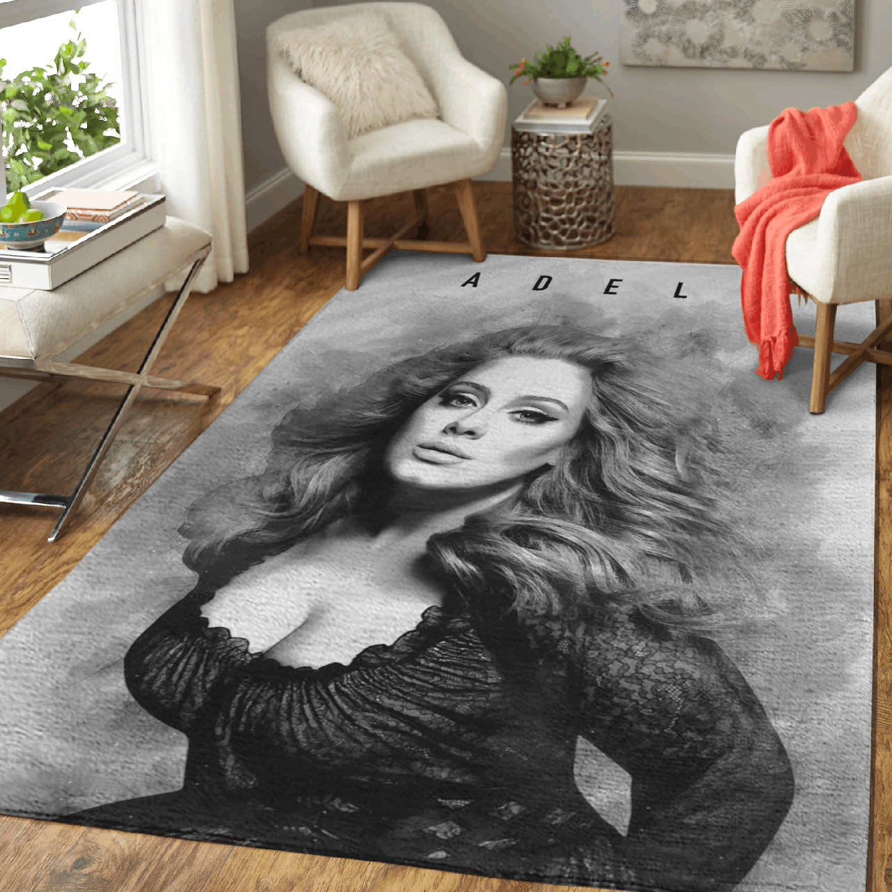 ADELE – Music Monochrome Art For Fans Area Rug Carpet