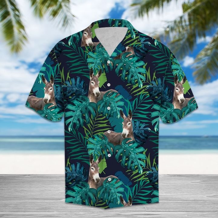 Tropical Donkey Hawaiian Shirt Summer Button Up For Men, Women, Couple