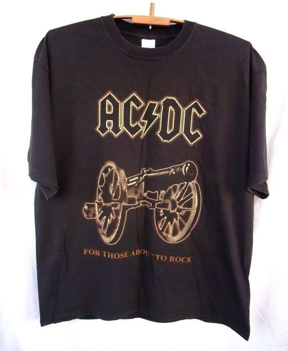 Shirt Ac Dc For Those About To Rock We Salute You Vtg Shirt 90 S Hard Rock Heavy Metal Iron Maiden Metallica Gunsnroses Shirt