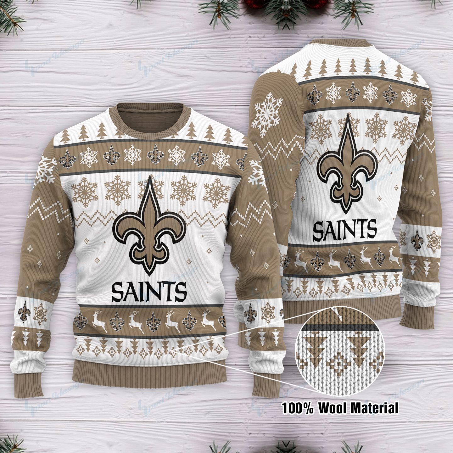 New Orleans Saints  Ugly Christmas Sweater, All Over Print Sweatshirt