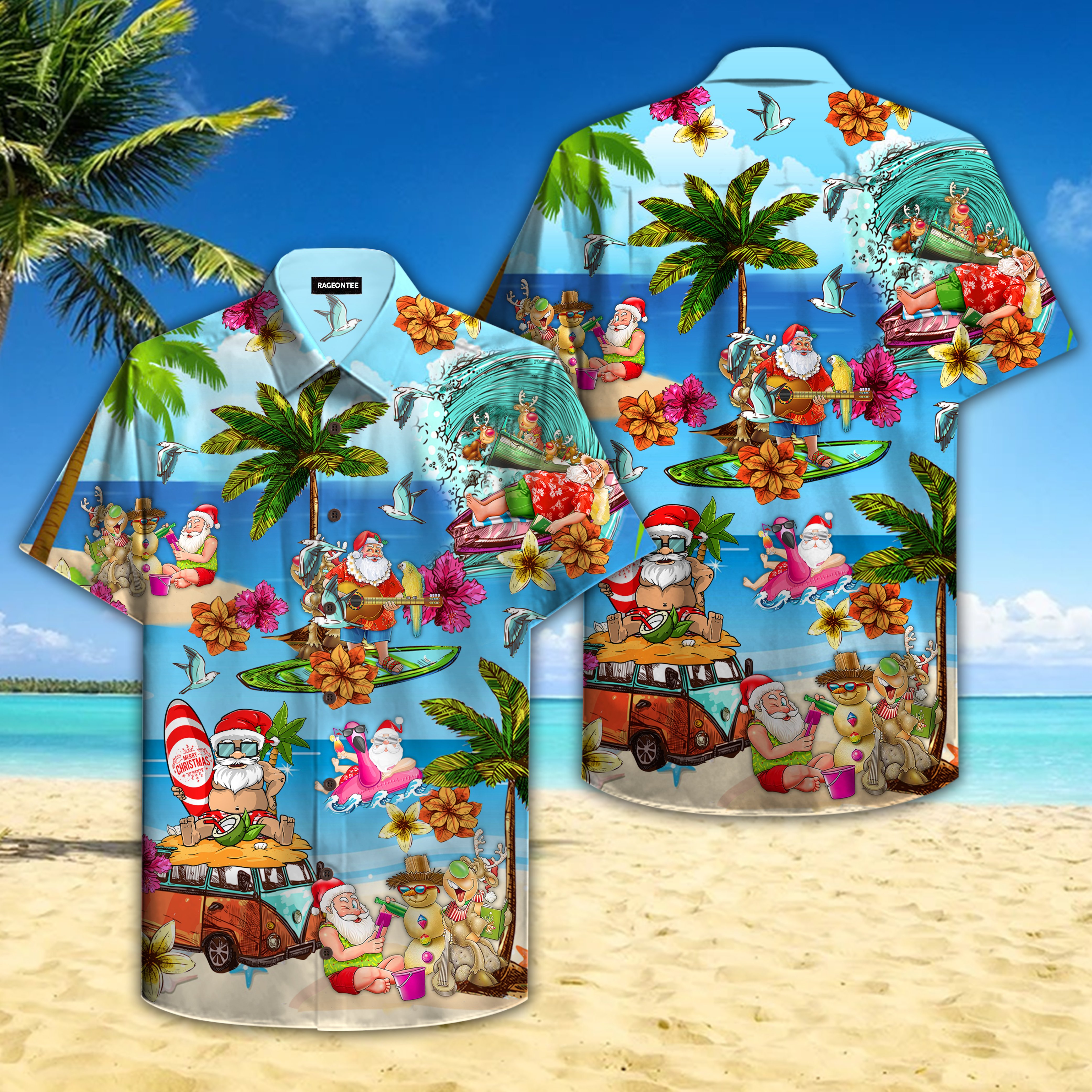 Santa On The Beach Hawaii Shirt Unisex Adult Ha55464