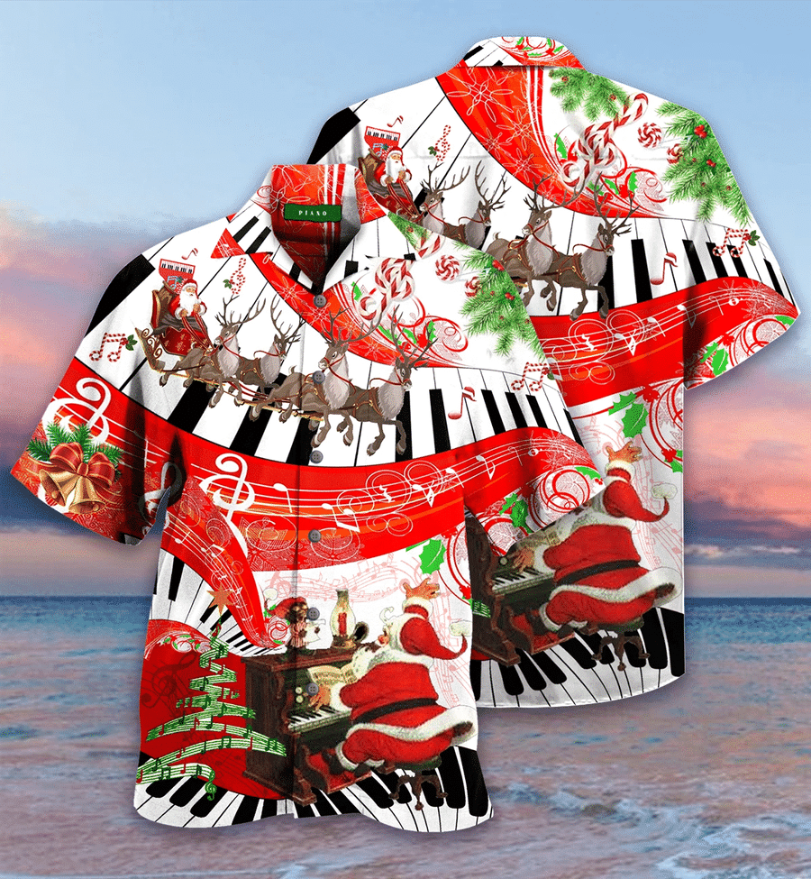 High Quality Hawaii Aloha Shirts Christmas Piano Ha70369