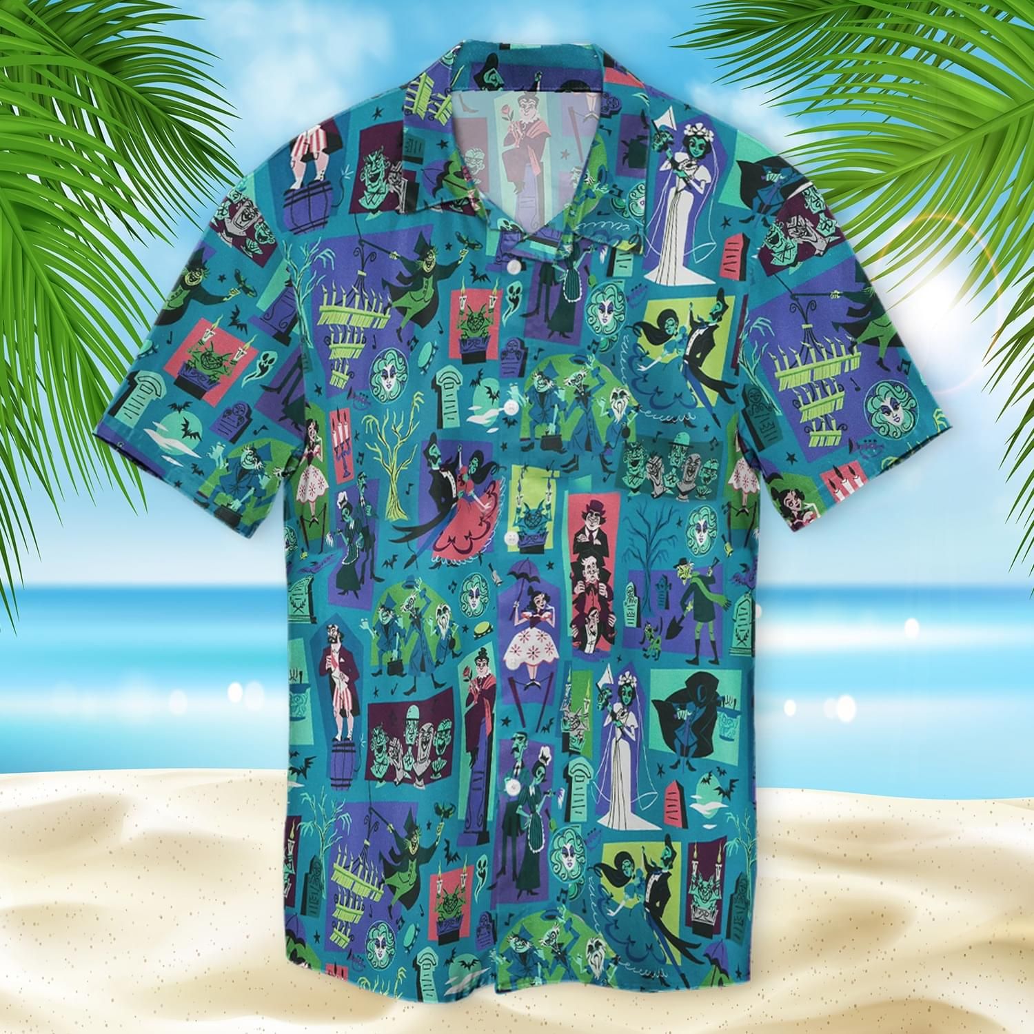 Haunted Mansion Print Short Sleeve Hawaii Casual Shirt Ha95177