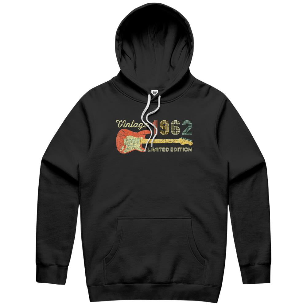 Vintage 1962 Birthday Gifts, Guitar Lovers 60Th Birthday Hoodie