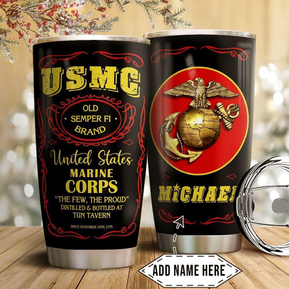 Personalized Usmc Stainless Steel Tumbler Semper Fi The Few The Proud Us Marines Custom Insulated Tumbler Gift Ideas Bps09123