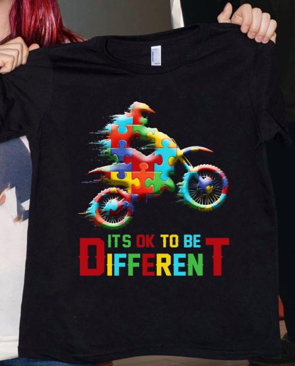 It’S Ok To Be Different Unisex T-Shirt For Men Women Kid Motor Autism Awareness Shirts Gifts Ht