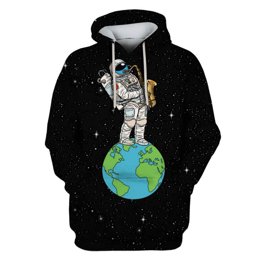 Astronaut with earth in the space Custom T-shirt – Hoodies Apparel