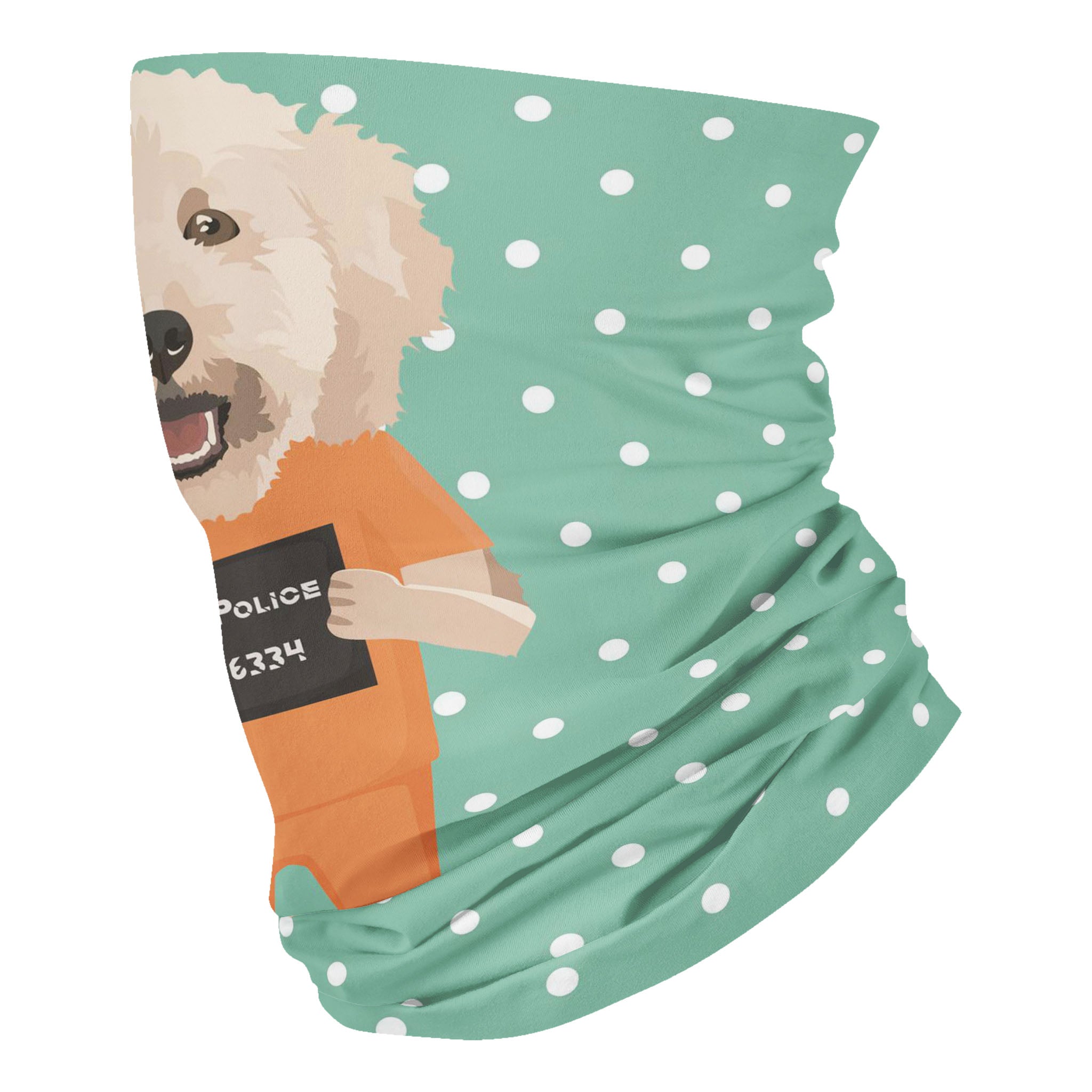 Mugshot prison clothes dog poodle – Neck Gaiter