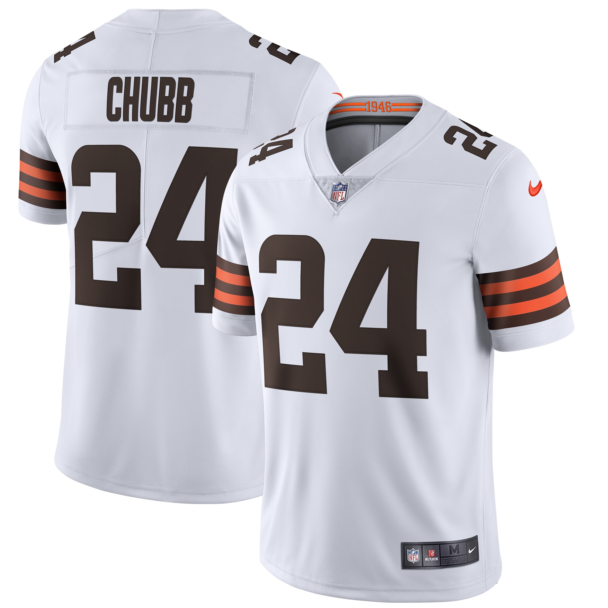 Nick Chubb Cleveland Browns Vapor Limited Jersey – White