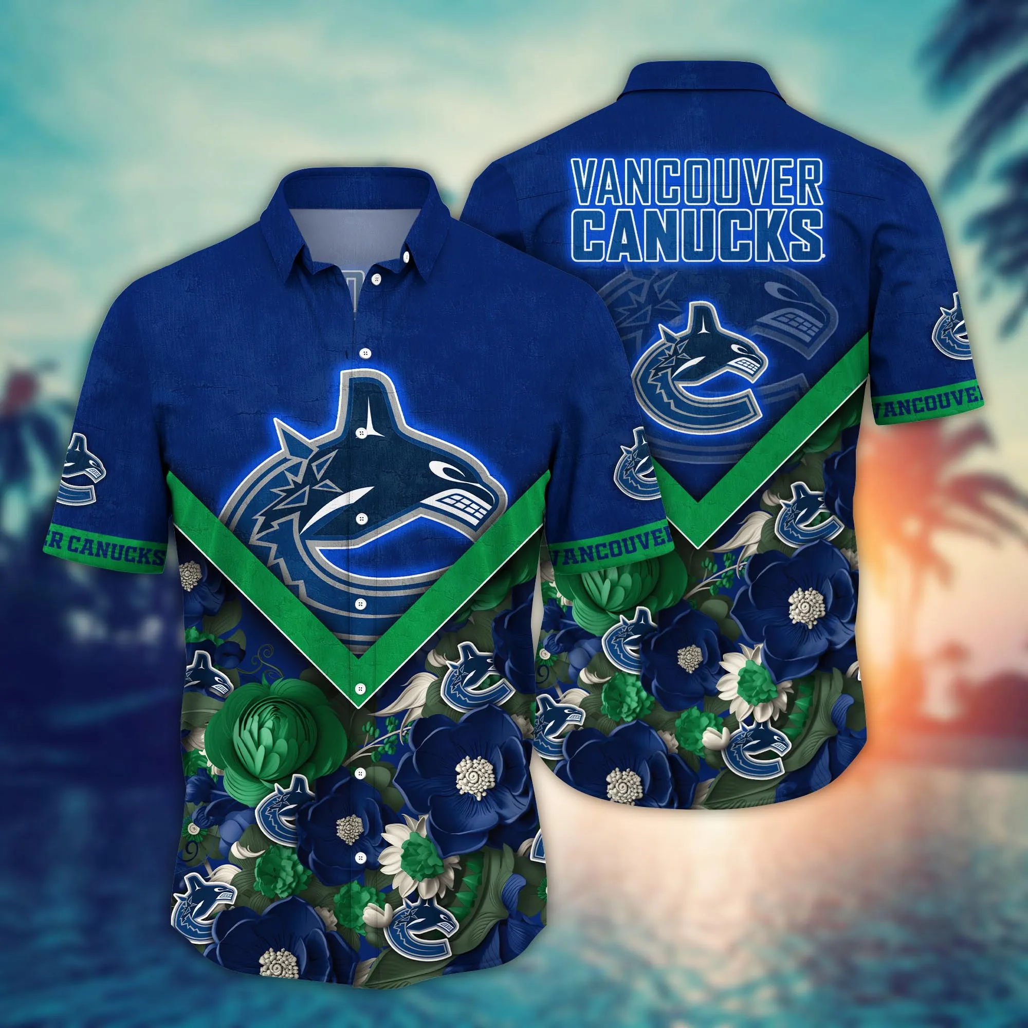 Vancouver Canucks Nhl Hawaiian Shirt Custom Hammocks Aloha Shirt