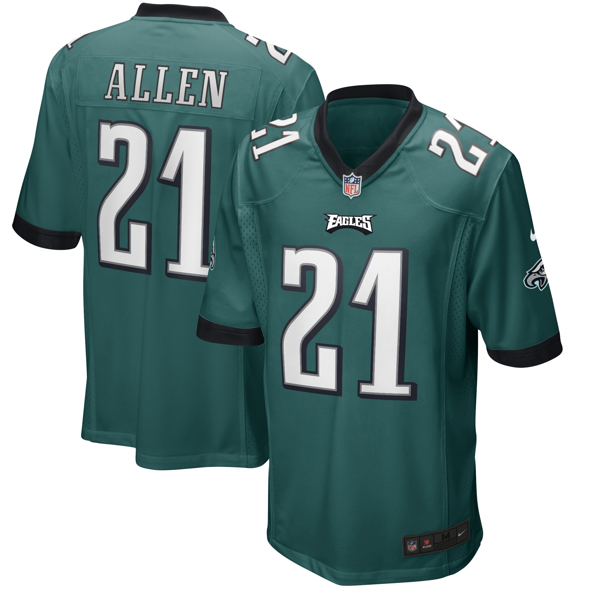 Eric Allen Philadelphia Eagles Game Retired Player Jersey – Midnight Green