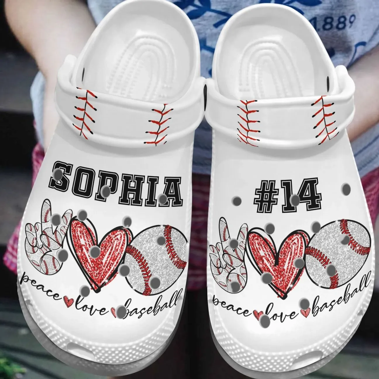 Baseball Personalized Personalize Clog Custom Crocss Fashionstyle Comfortable For Women Men Kid Print 3D Peace Love Baseball