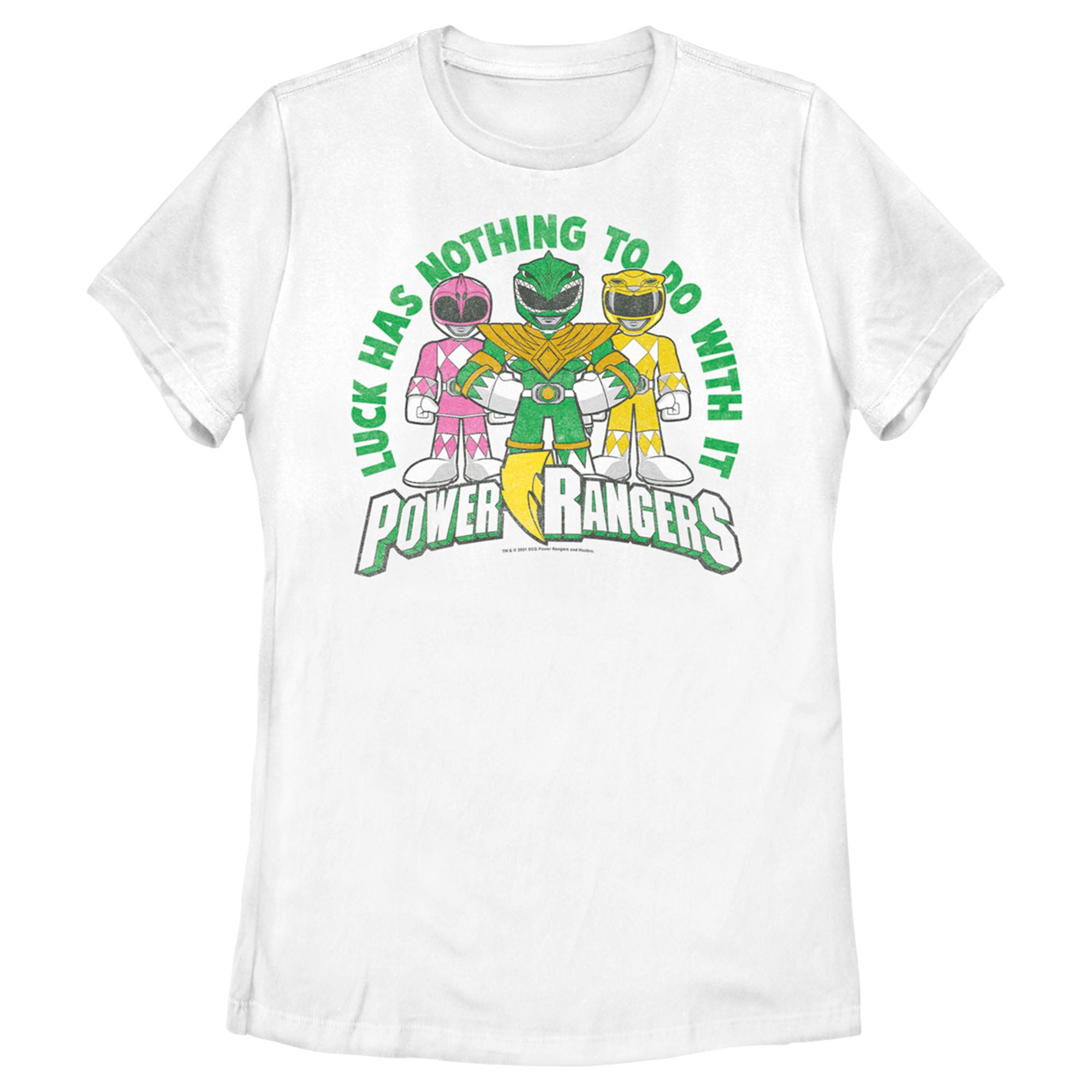 Women’S Power Rangers St. Patrick’S Day Luck Has Nothing To Do With It T-Shirt