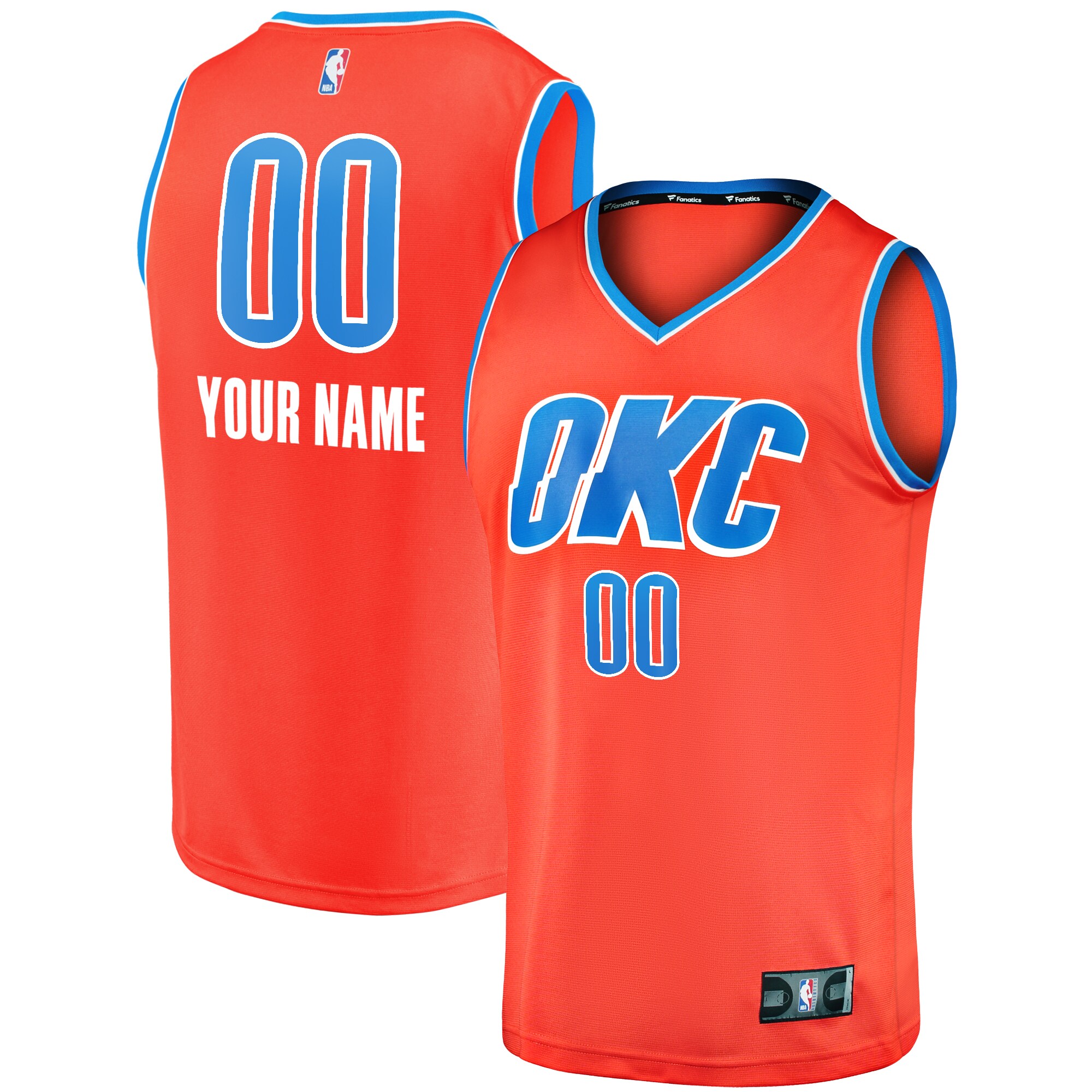 Oklahoma City Thunder Branded Youth Fast Break Replica Custom Jersey – Orange – Statement Edition