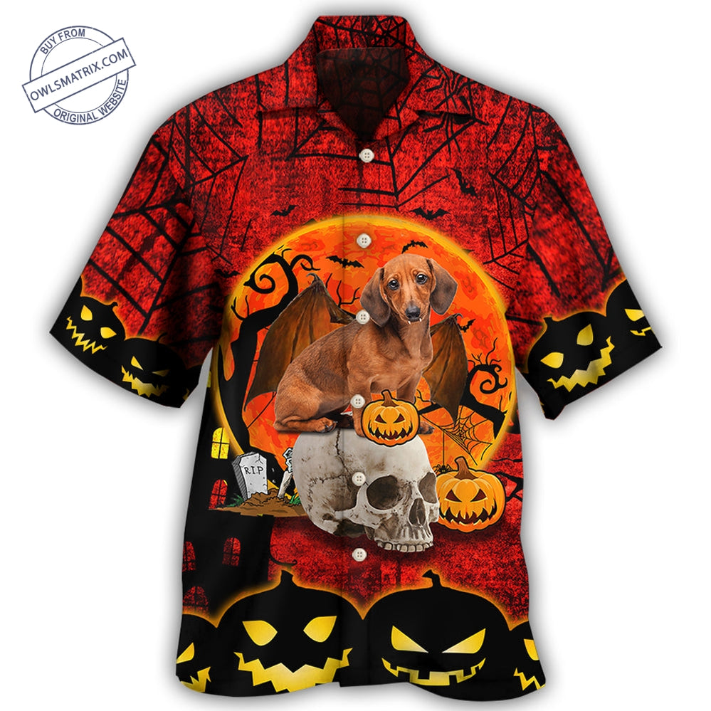 Halloween Dachshund Pumpkin Scary Hawaii Shirt Ha92483