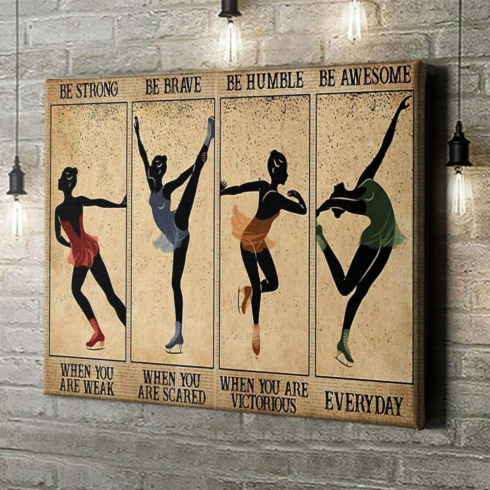 Ballet Activities Poster – Be Strong Be Brave Be Humble Be Awesome Home Décor Birthday Gift For Women Girl