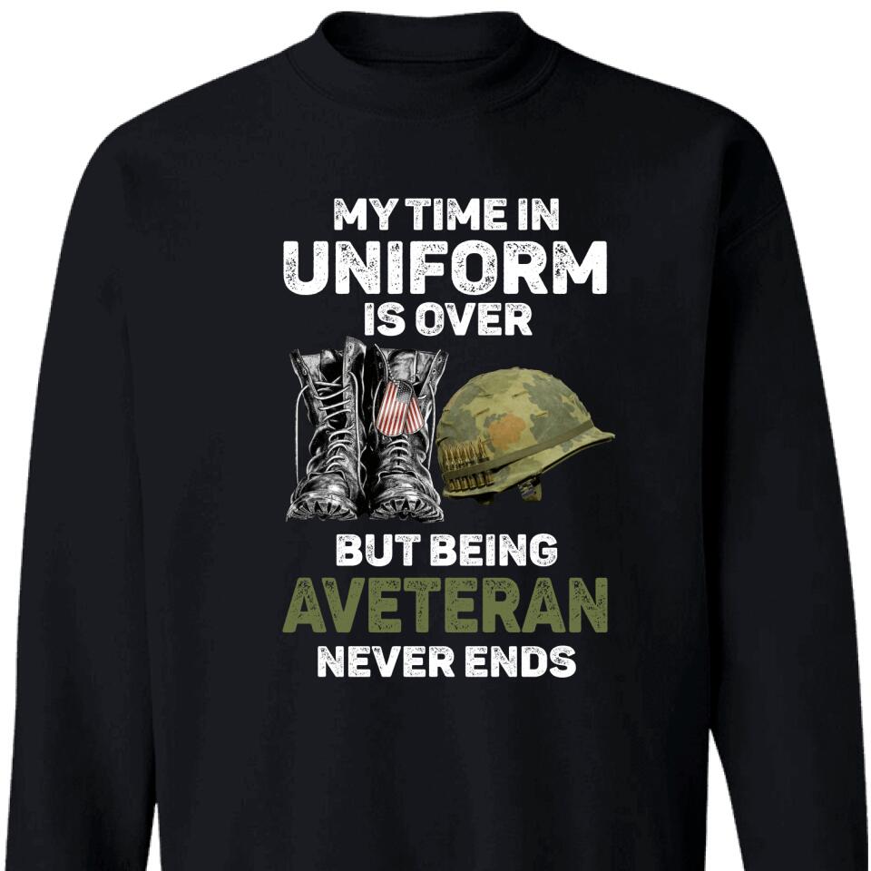 My Time In Uniform Is Over But Being Aveteran Never Ends Sweatshirt