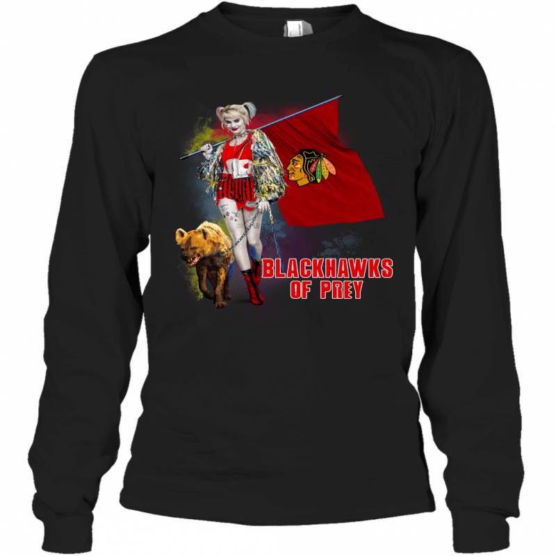 Harley Quinn flag Chicago Blackhawks Of Prey Long Sleeve T-Shirt