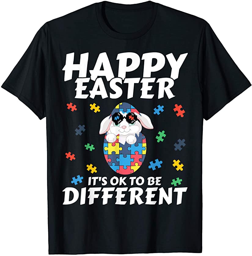 Autism Awareness Easter Day Cute Bunny Egg Funny apparel T-Shirt