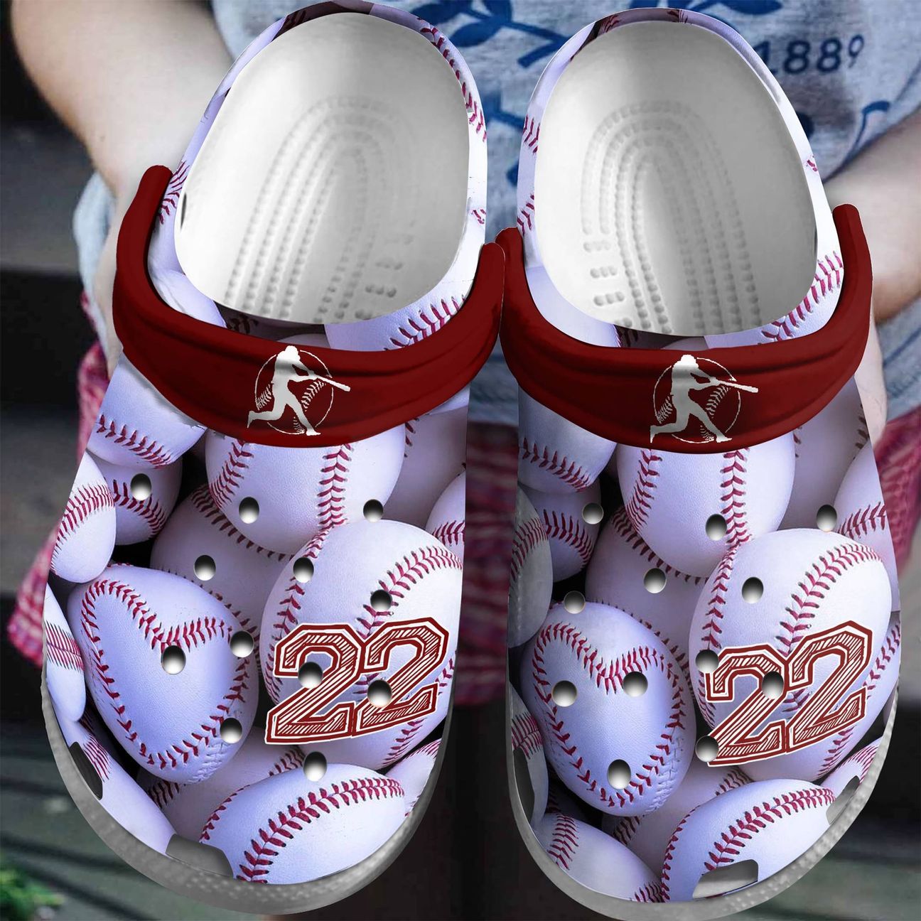 Baseball Personalized Clog Custom Crocss Comfortablefashion Style Comfortable For Women Men Kid Print 3D Crimson